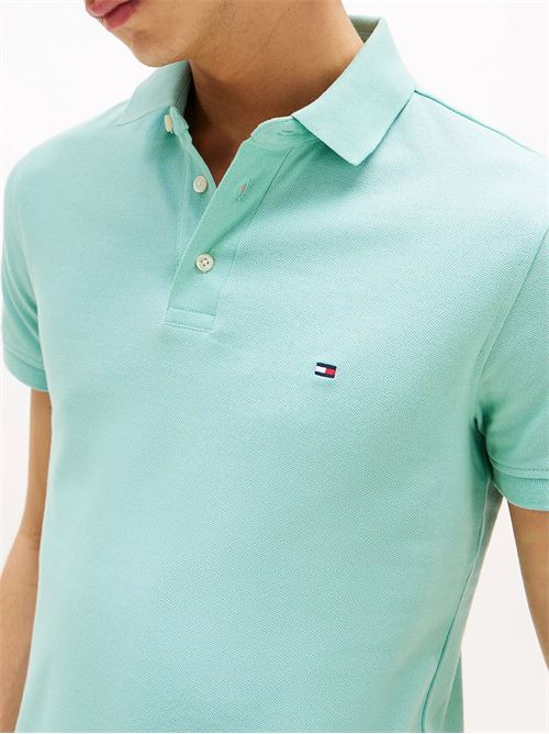 Polo uomo verde acqua in cotone Tommy Hilfiger | MW0MW17771C00